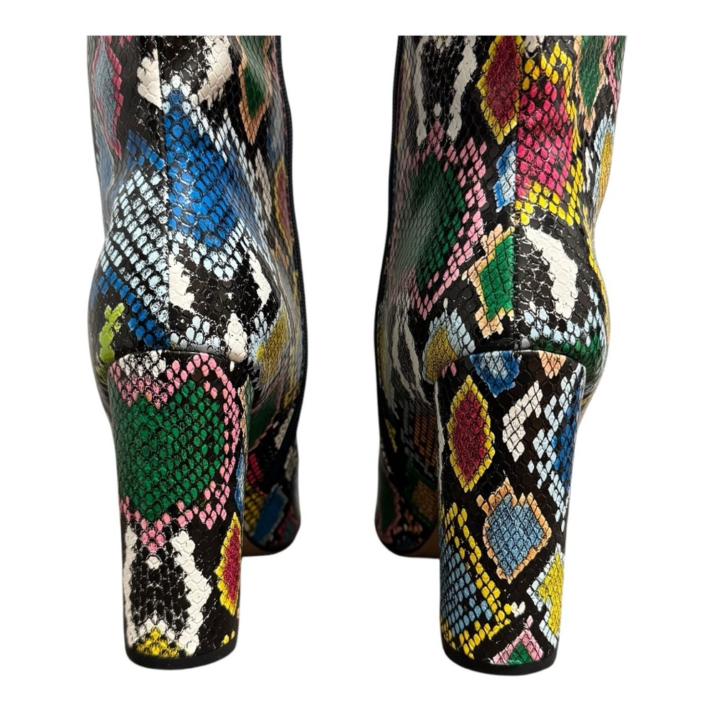 Stunning NWOT WetKiss Rainbow Slouch Faux Snakeskin Knee High Boots Size 11 - Picture 5 of 8